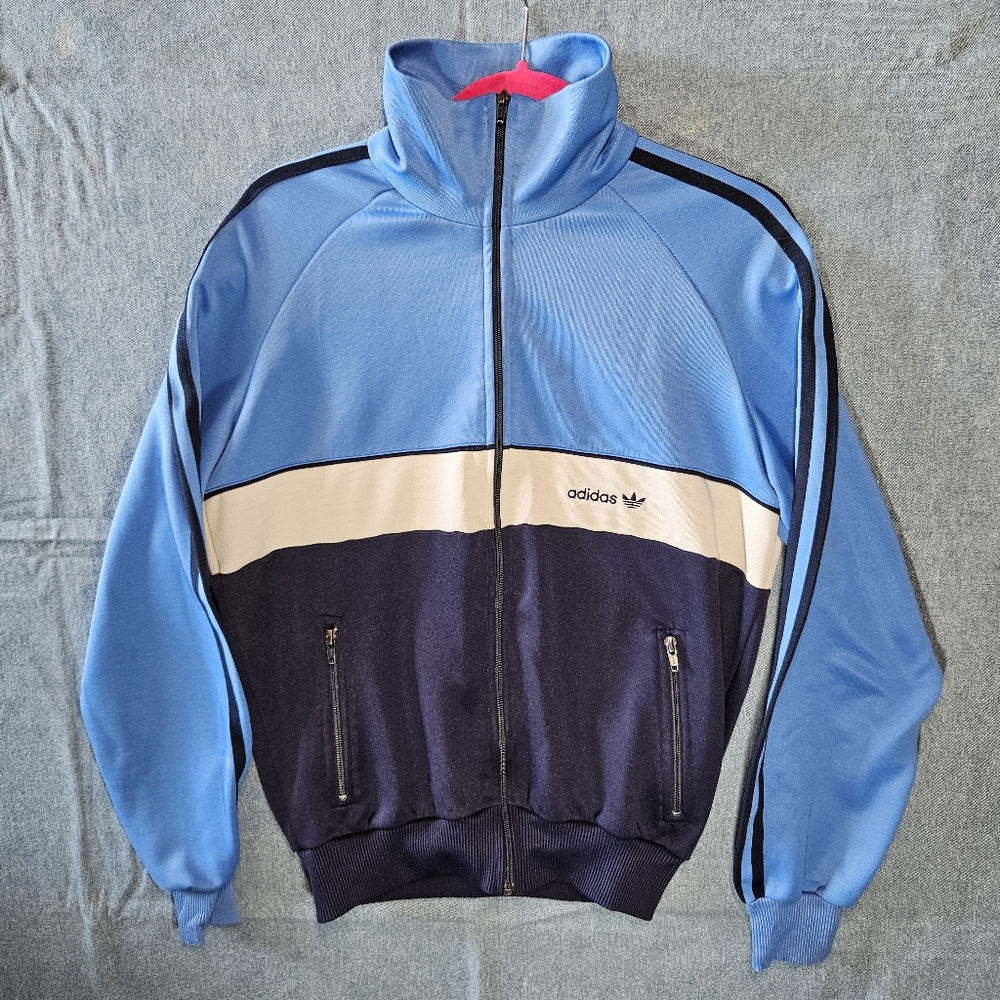 Vintage adidas Trefoil Track Jacket – Colorblock Blue/Navy – Size 50 (M/L)